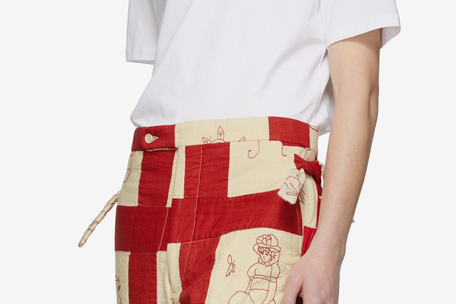 Patchwork Side Tie Trousers
