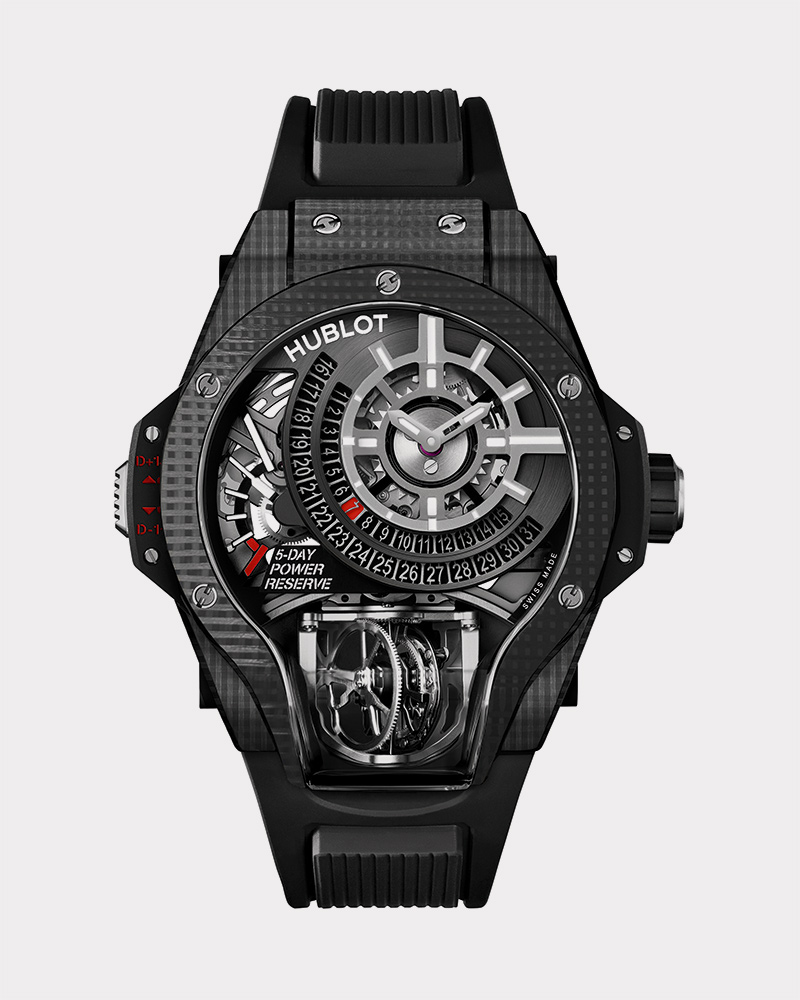 Hublot MP-09 Tourbillon Bi-Axis 3D Carbon watch. Limited edition 50 pieces. $190,000.