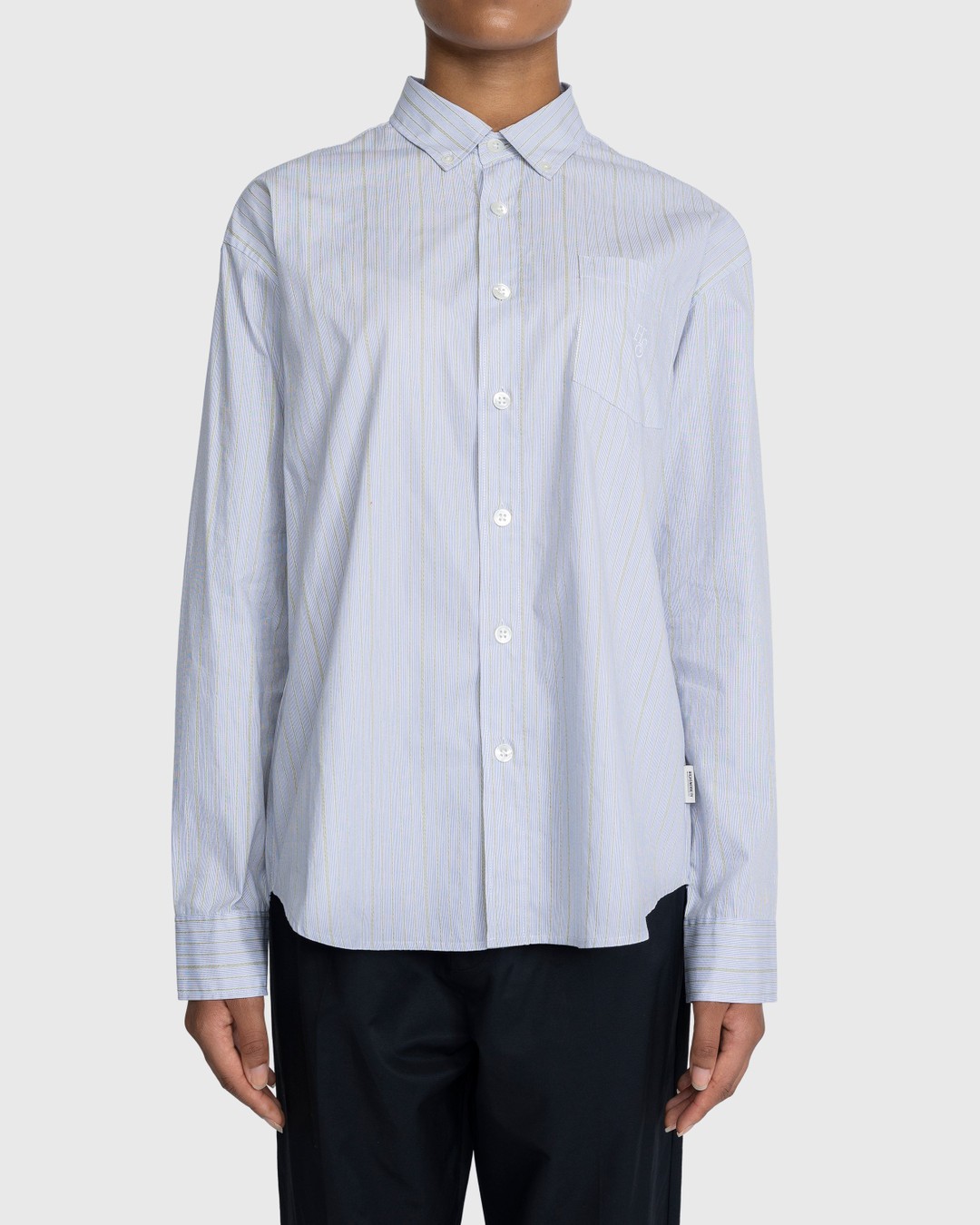 Highsnobiety – Striped Dress Shirt White/Blue - Longsleeve Shirts - Blue - Image 2