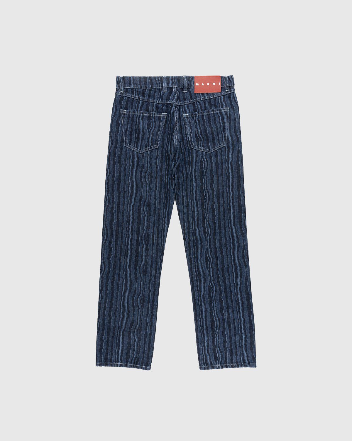 Marni – Abstract Print Wide Leg Jeans Blue - Pants - Blue - Image 2