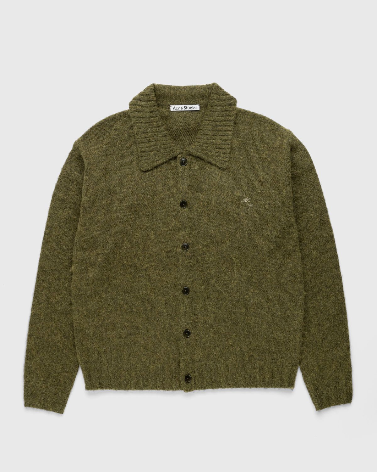 Acne Studios – Polo Wool Cardigan Dark Olive - Knitwear - Green - Image 1
