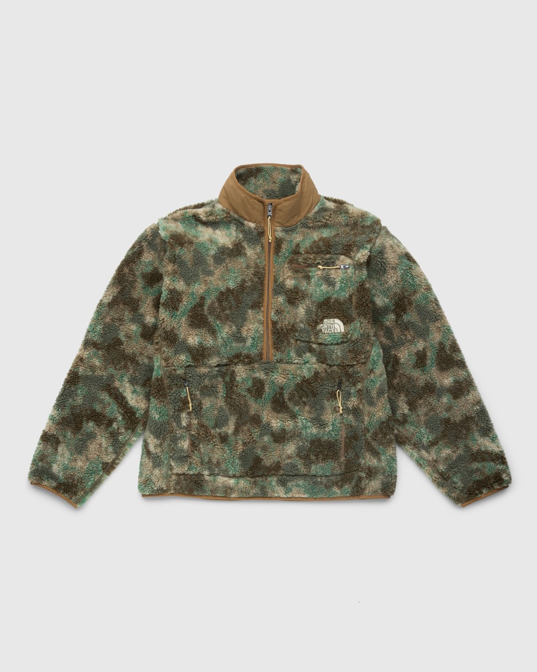 The North Face – Extreme Pile Pullover Military Olive/Stippled Camo Print - Fleece - Green - Image 1