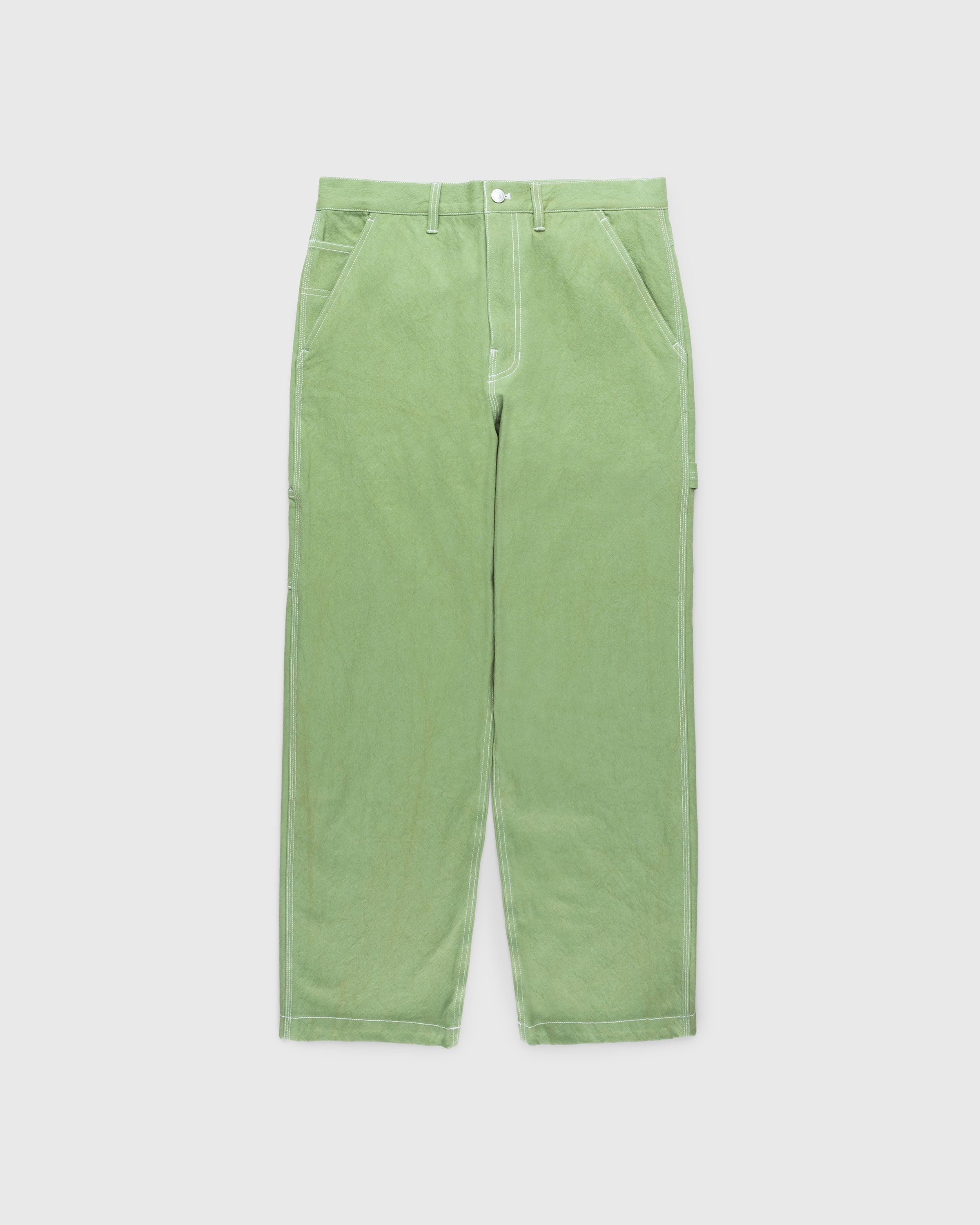 Highsnobiety HS05 – Sun Dried Canvas Carpenter Pants Green - Pants - Green - Image 1