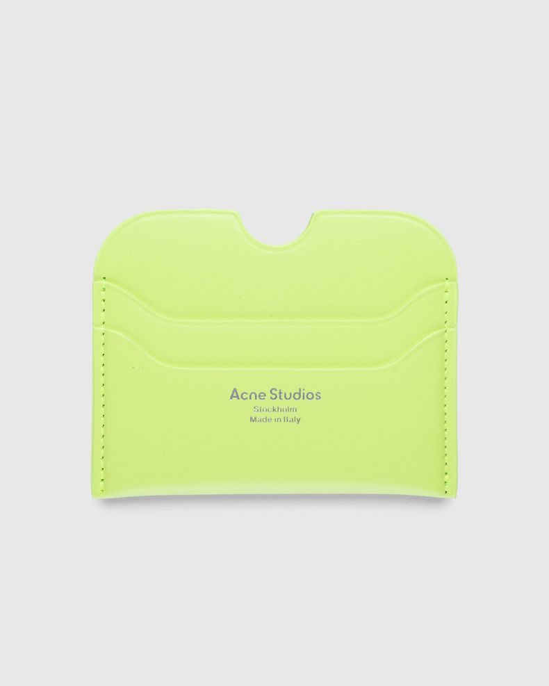 Leather Card Holder Lime Green