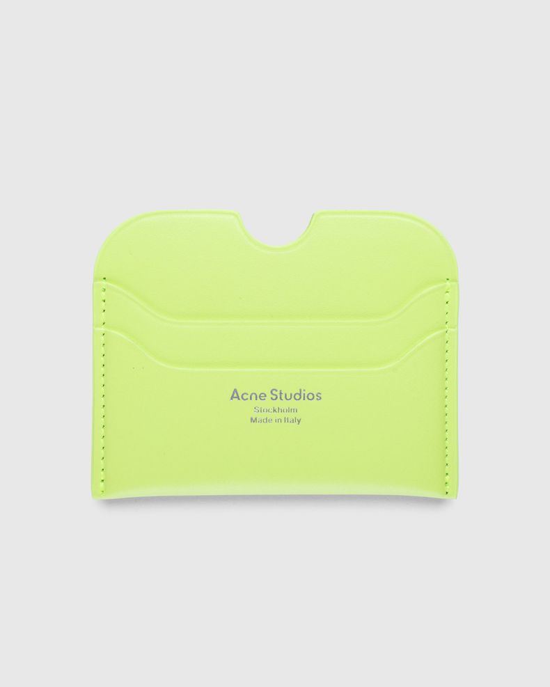 Acne Studios – Leather Card Holder Lime Green