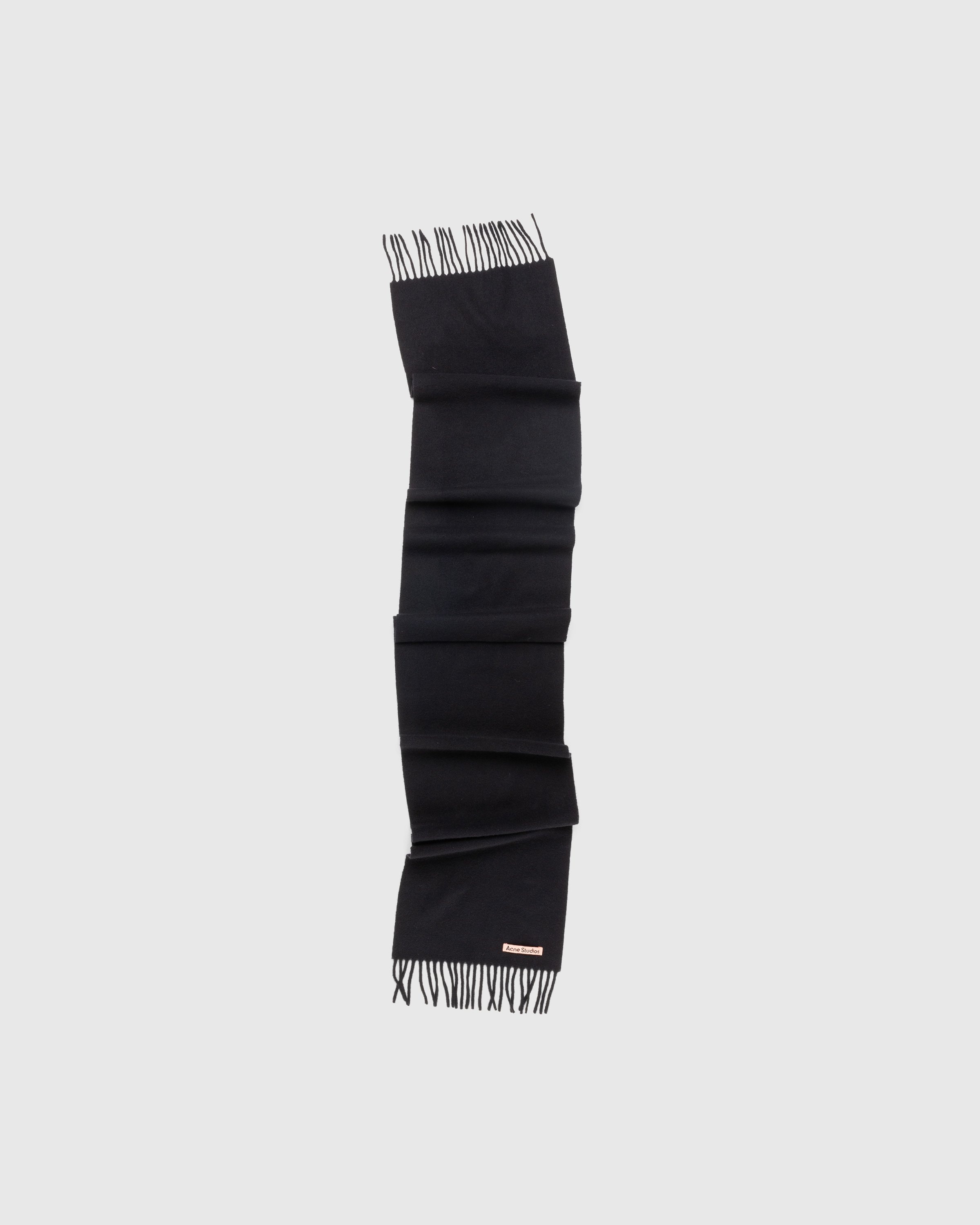Acne Studios – Wool Fringe Scarf Black - Scarves - Black - Image 1