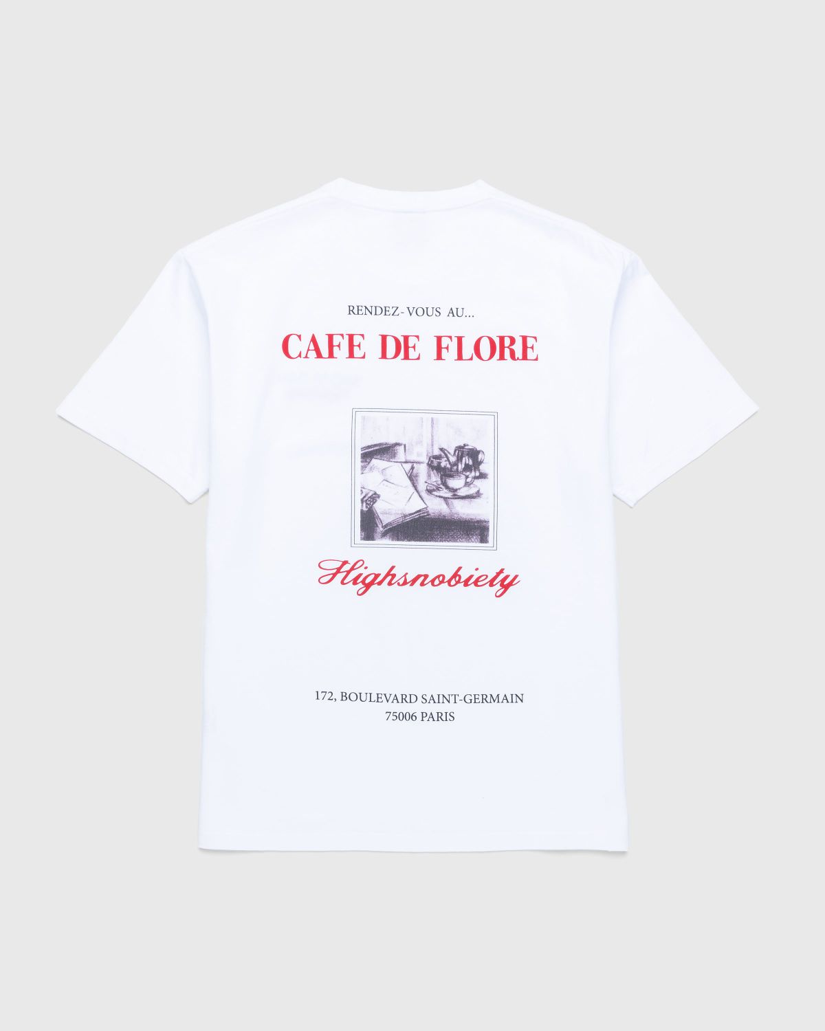 Café de Flore x Highsnobiety – Short Sleeve T-Shirt White - Tops - White - Image 1