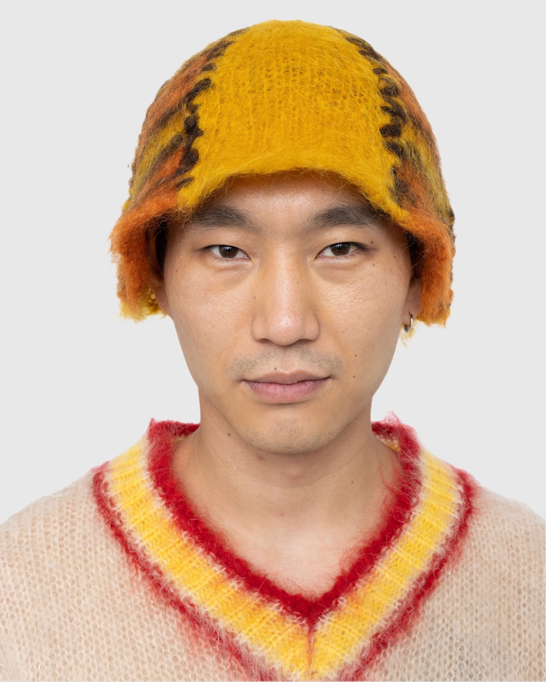 Marni – Color-Block Mohair Beanie Orange - Hats - Orange - Image 3
