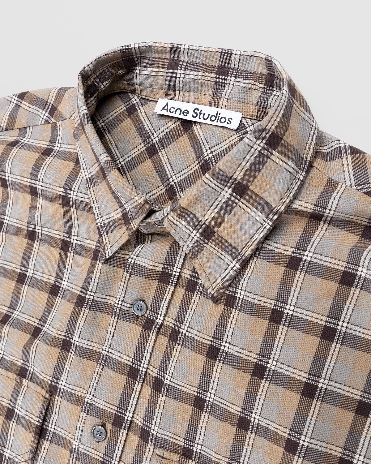 Acne Studios – Checked Shirt Brown - Longsleeve Shirts - Brown - Image 5