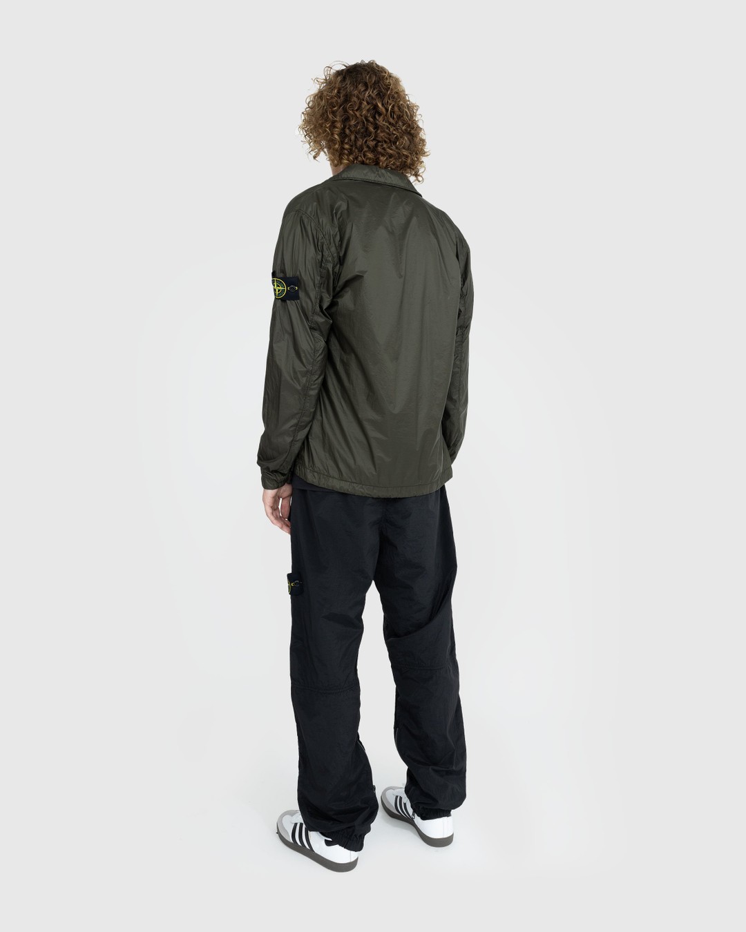 Stone Island – Coated Nylon Overshirt Olive - Shirts - Green - Image 4