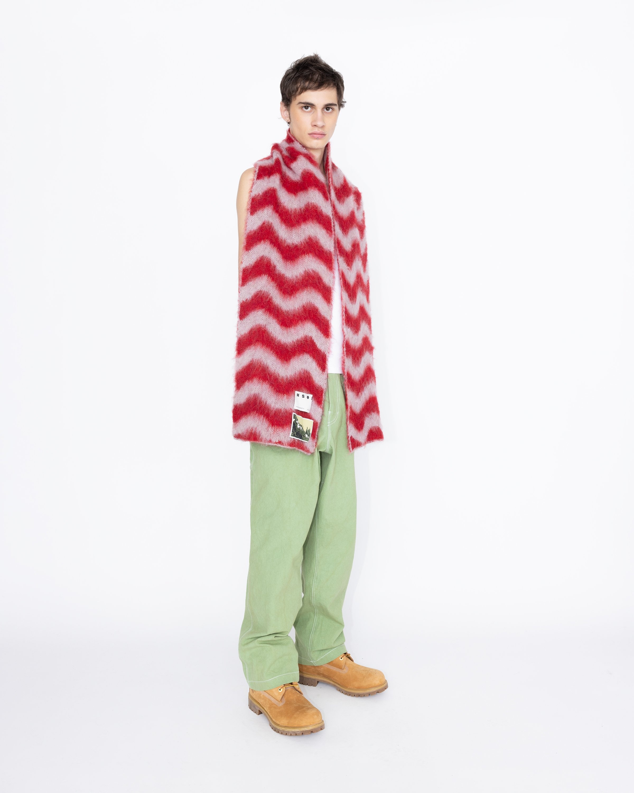 Highsnobiety HS05 – Alpaca Fuzzy Scarf Pink/Red - Scarves - Multi - Image 5