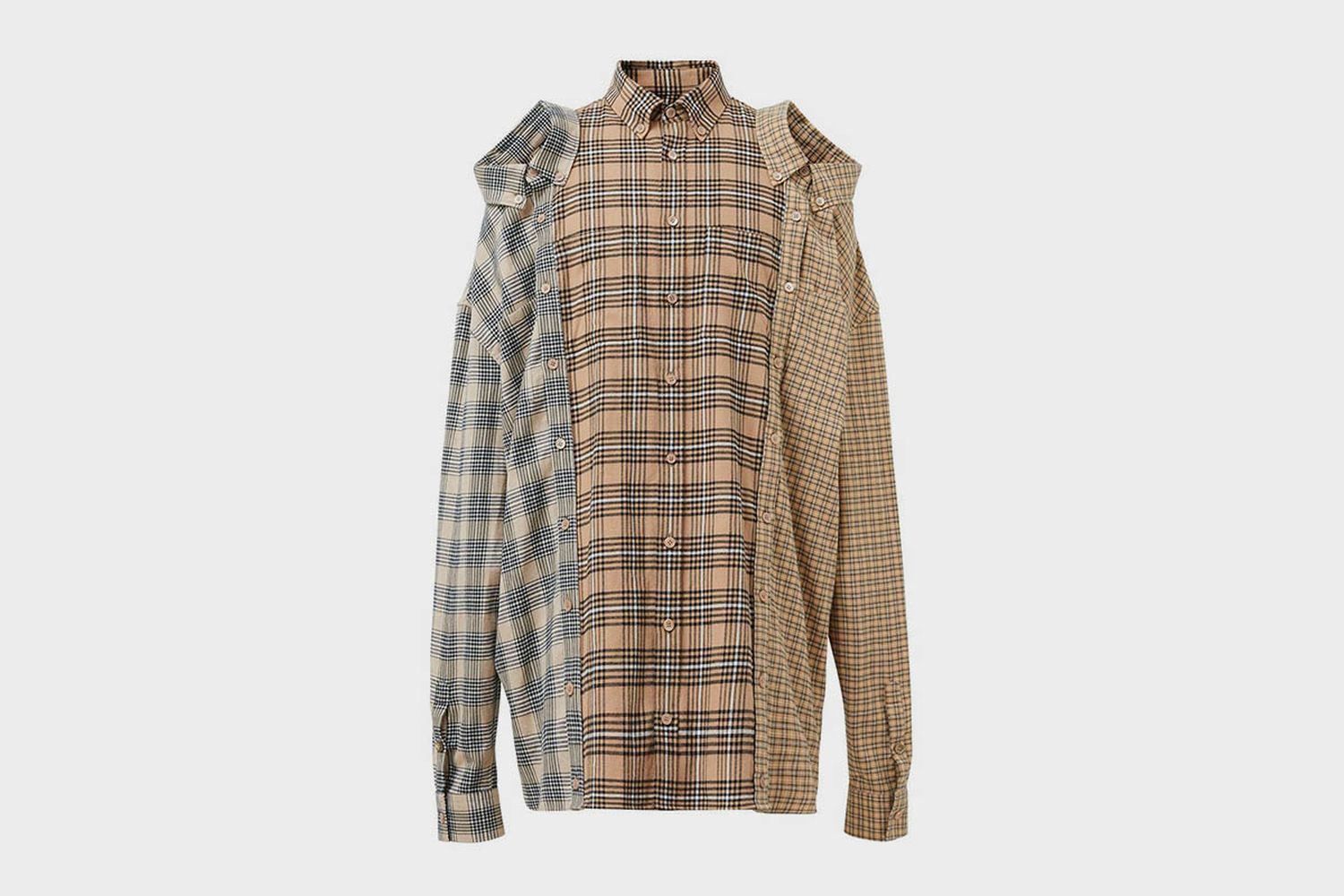 Contrast Check Flannel Reconstructed Shirt