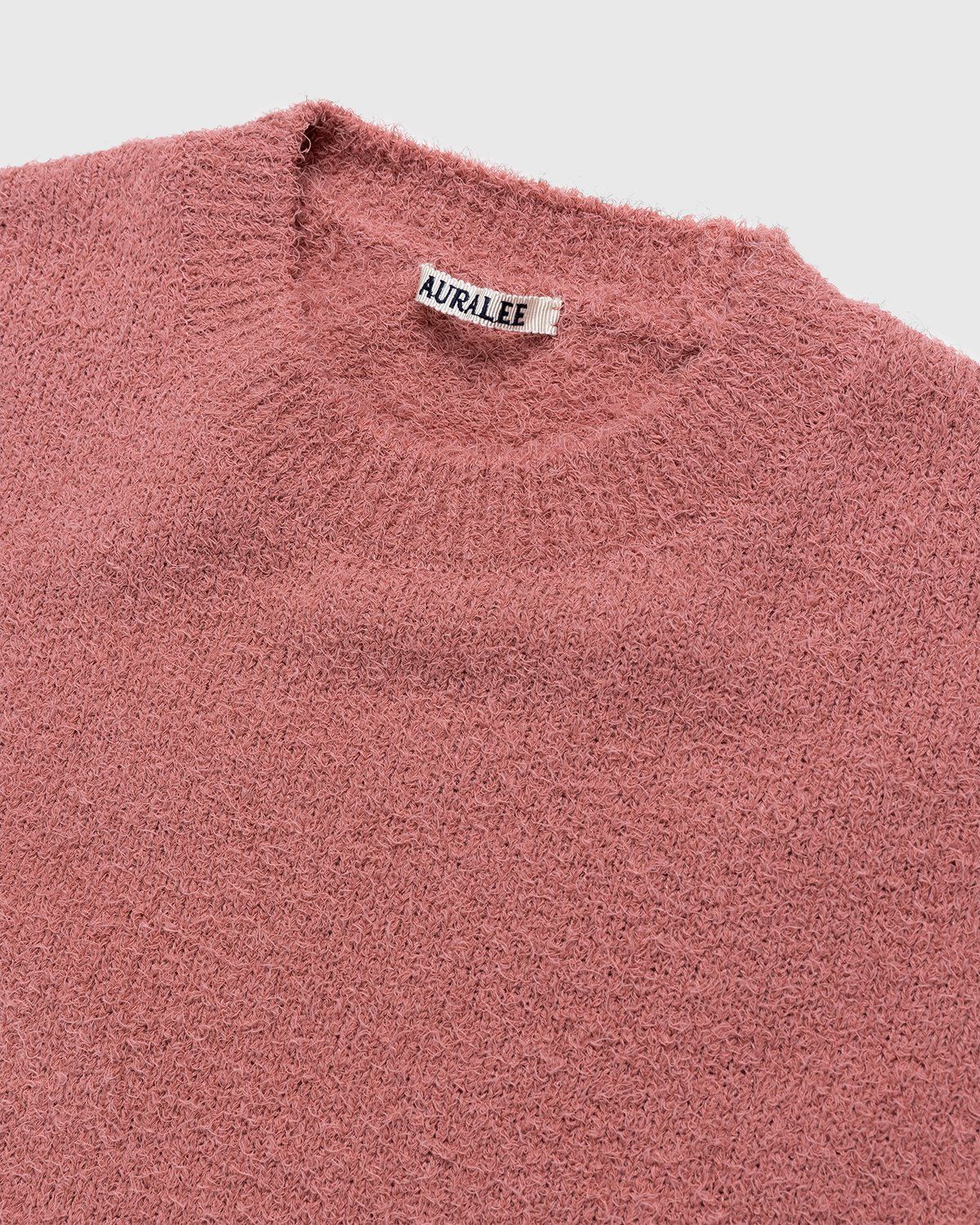 Auralee – Cotton Linen Knit Pullover Pink - Crewnecks - Pink - Image 4