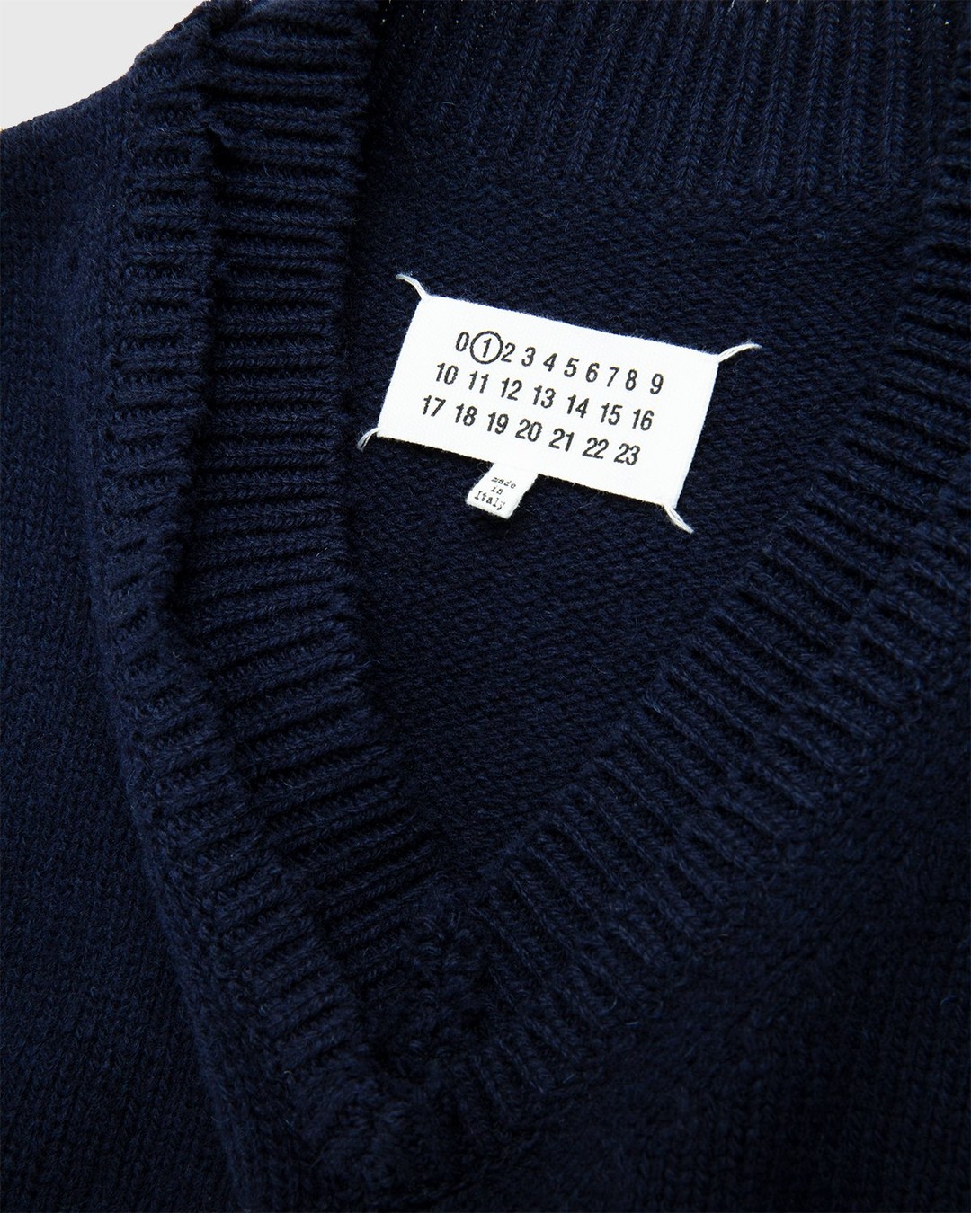 Maison Margiela – Sweater Navy - V-Necks Knitwear - Blue - Image 3