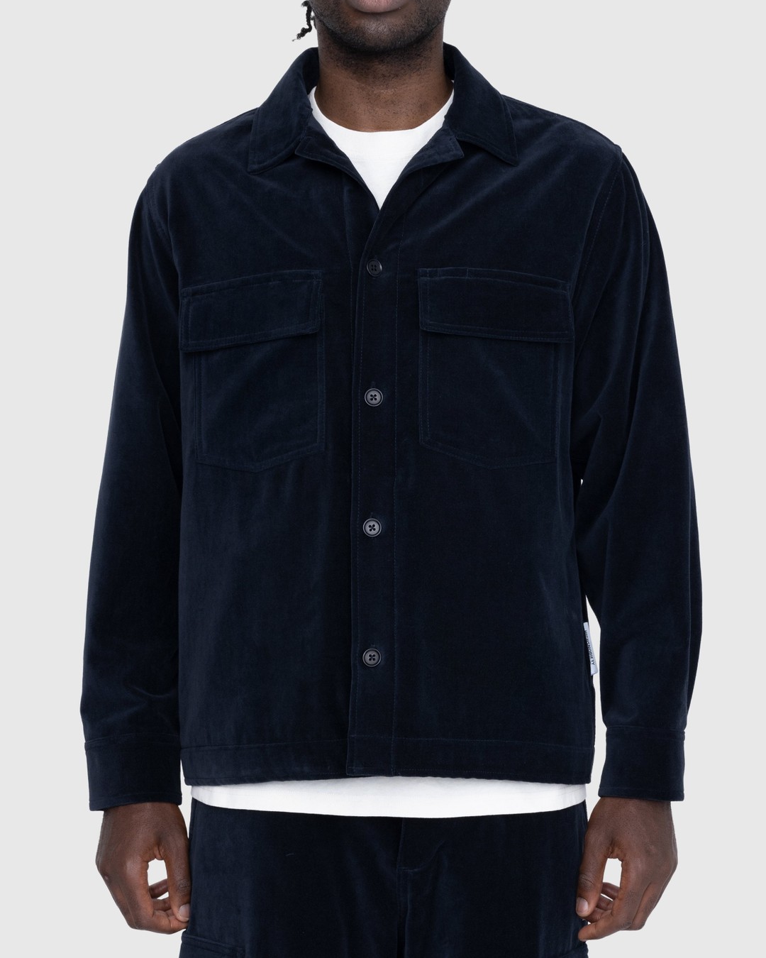 Highsnobiety – Moleskin CPO Shirt Navy - Overshirt - Blue - Image 4