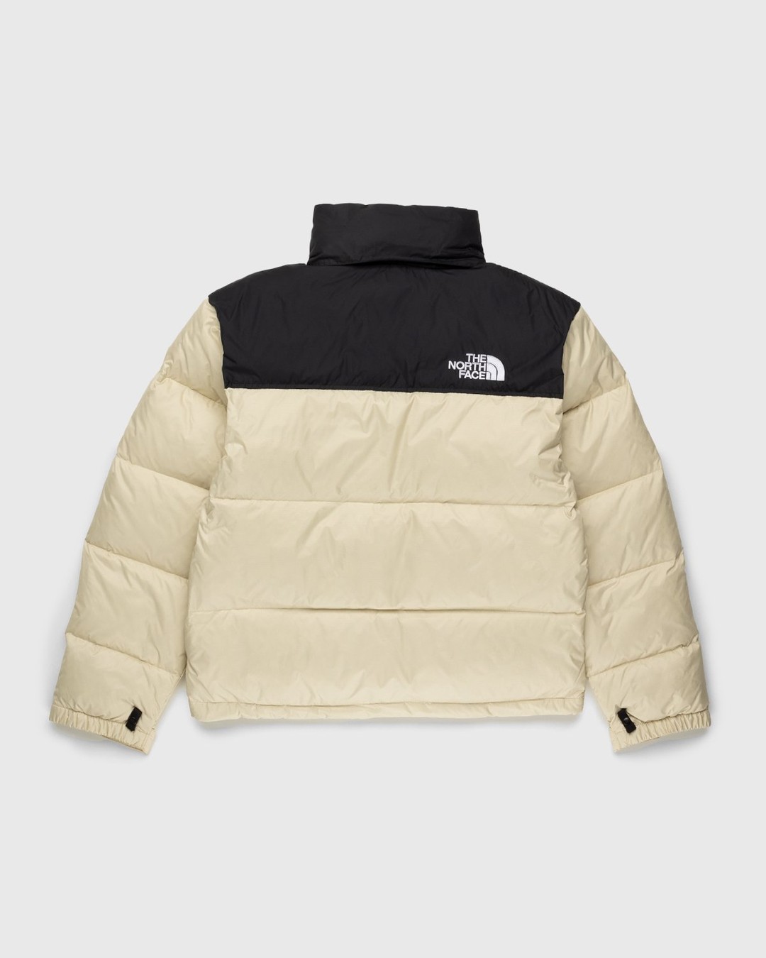 long cream north face coat