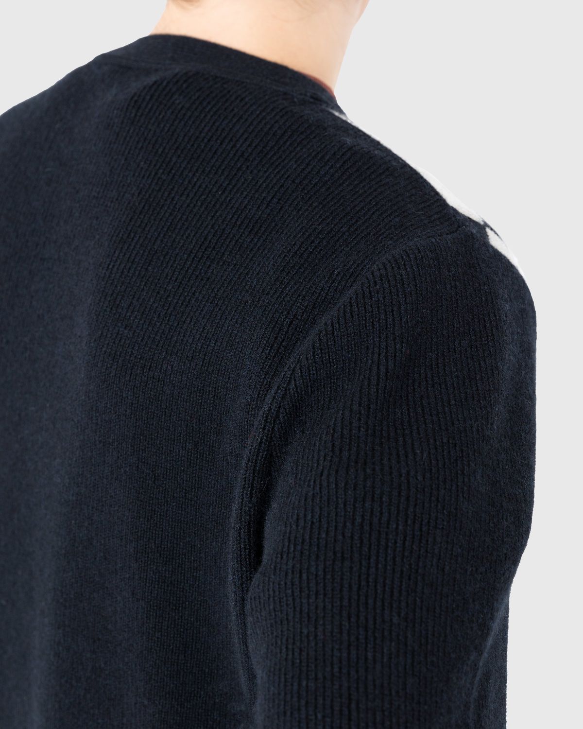 Acne Studios – Knit Wool Cardigan Black/Oatmeal Melange - Knitwear - Black - Image 5