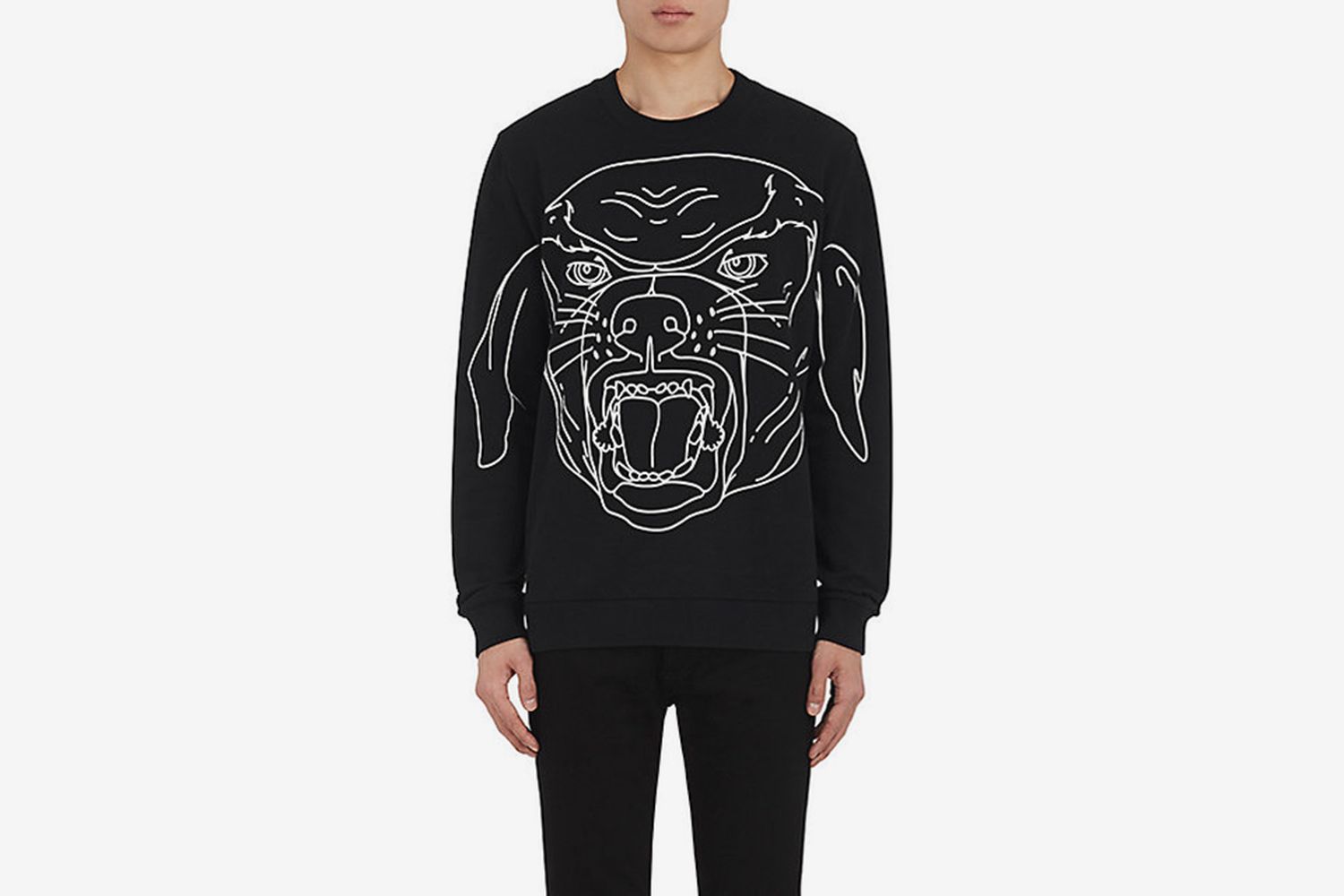Stenciled-Rottweiler Cotton Sweatshirt