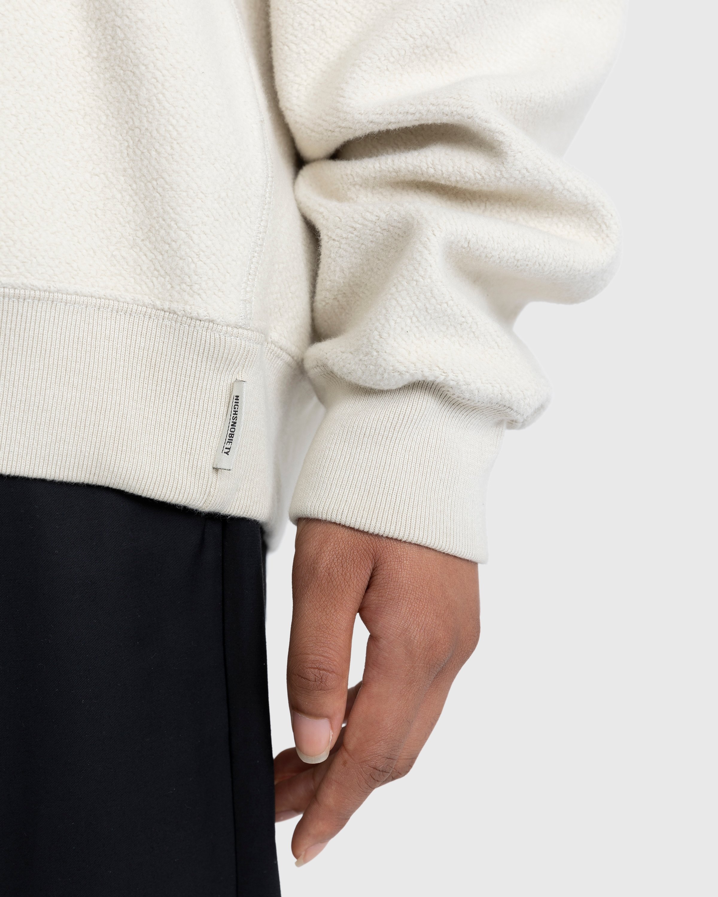 Highsnobiety – Script Logo Reverse Fleece Crew Beige - Sweats - Beige - Image 6