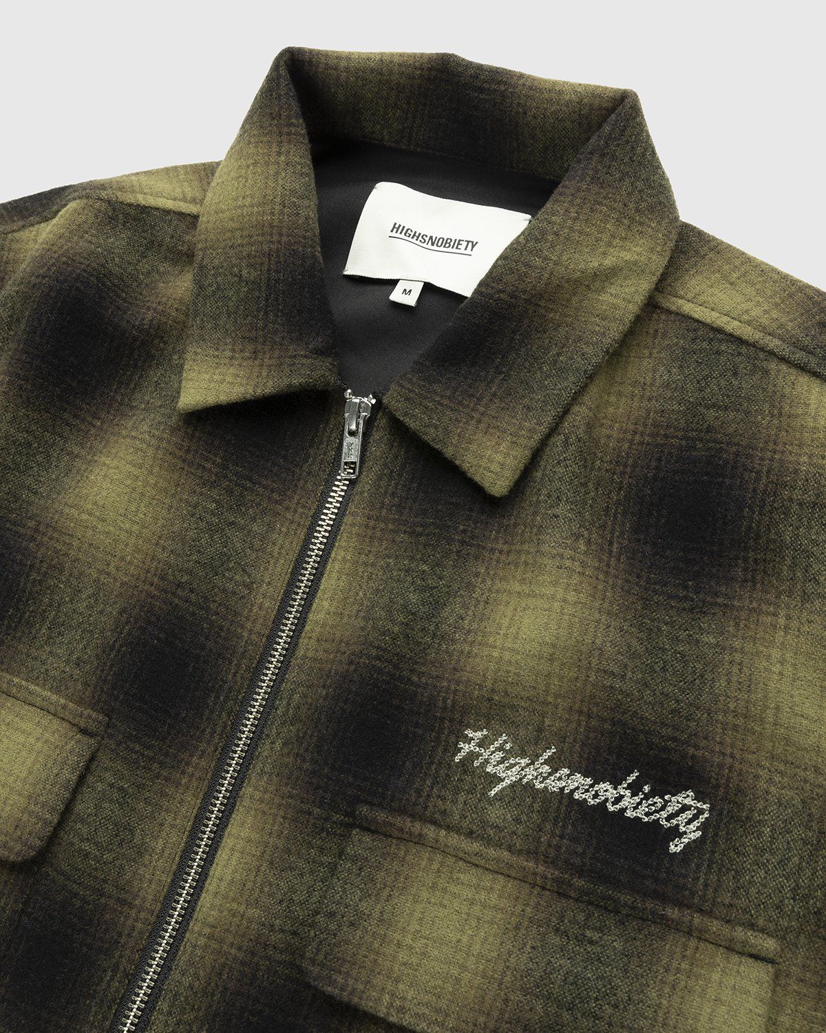 Highsnobiety – Plaid Zip Shirt Green Black - Shirts - Green - Image 3