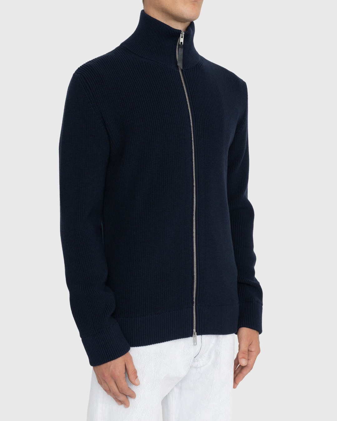 Maison Margiela – Zip Cardigan Navy - Knitwear - Blue - Image 4