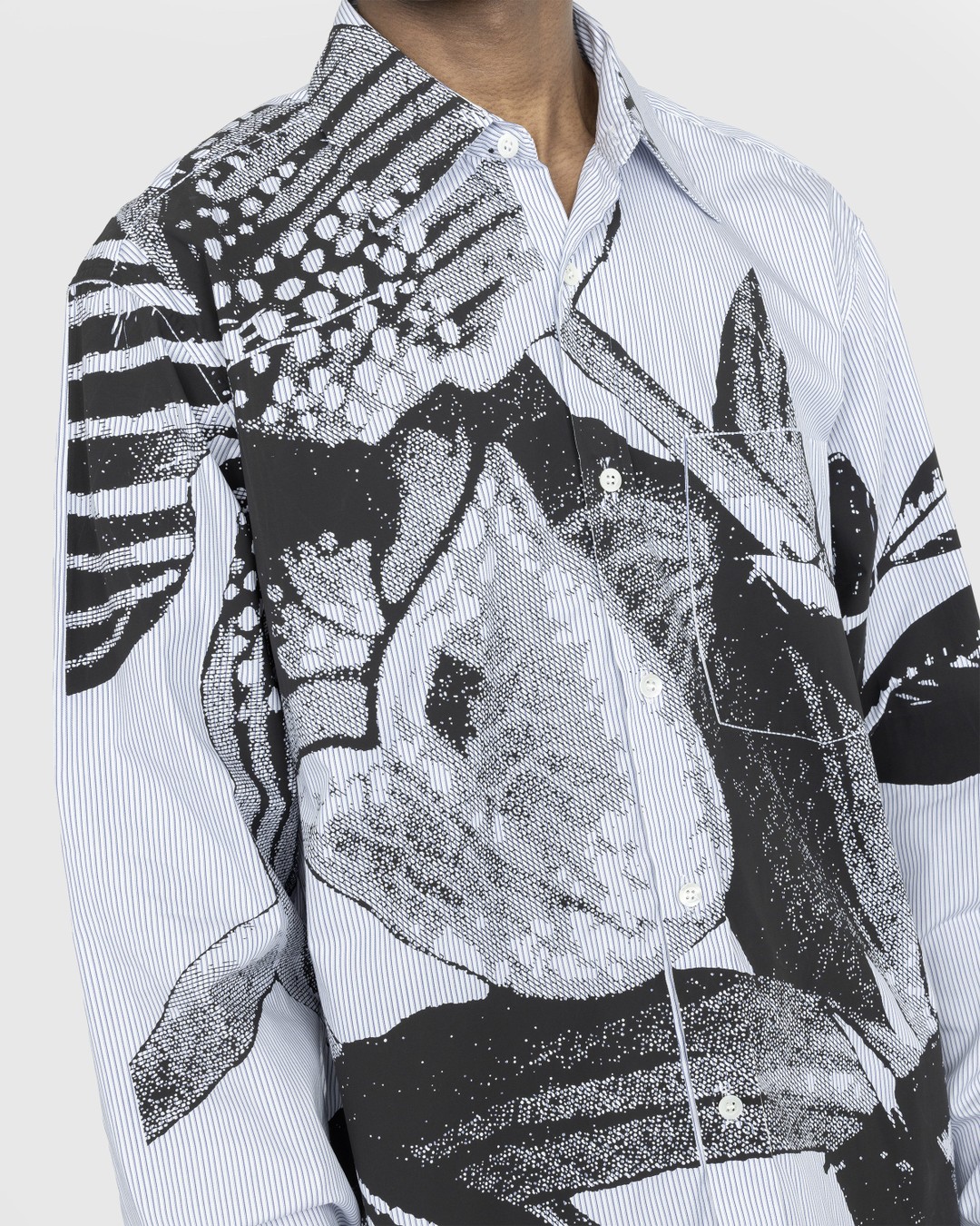 Dries van Noten – Cannon CS Shirt White - Shirts - Blue - Image 4