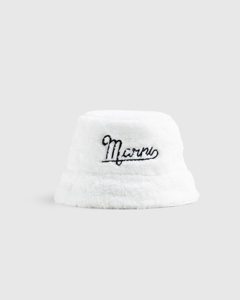 Marni – Terry Logo Bucket Hat White