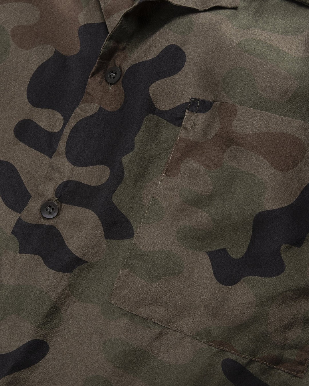 Dries van Noten – Carltone Silk Shirt Camouflage - Shortsleeve Shirts - Brown - Image 5