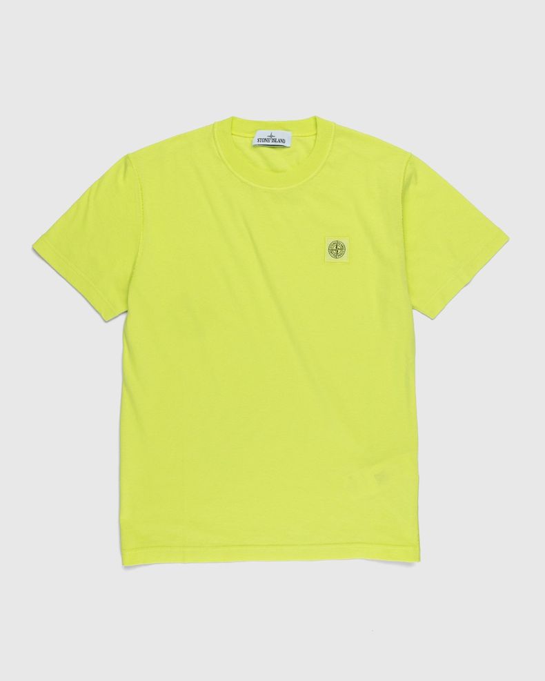 Stone Island – 23757 Garment-Dyed Fissato T-Shirt Lemon