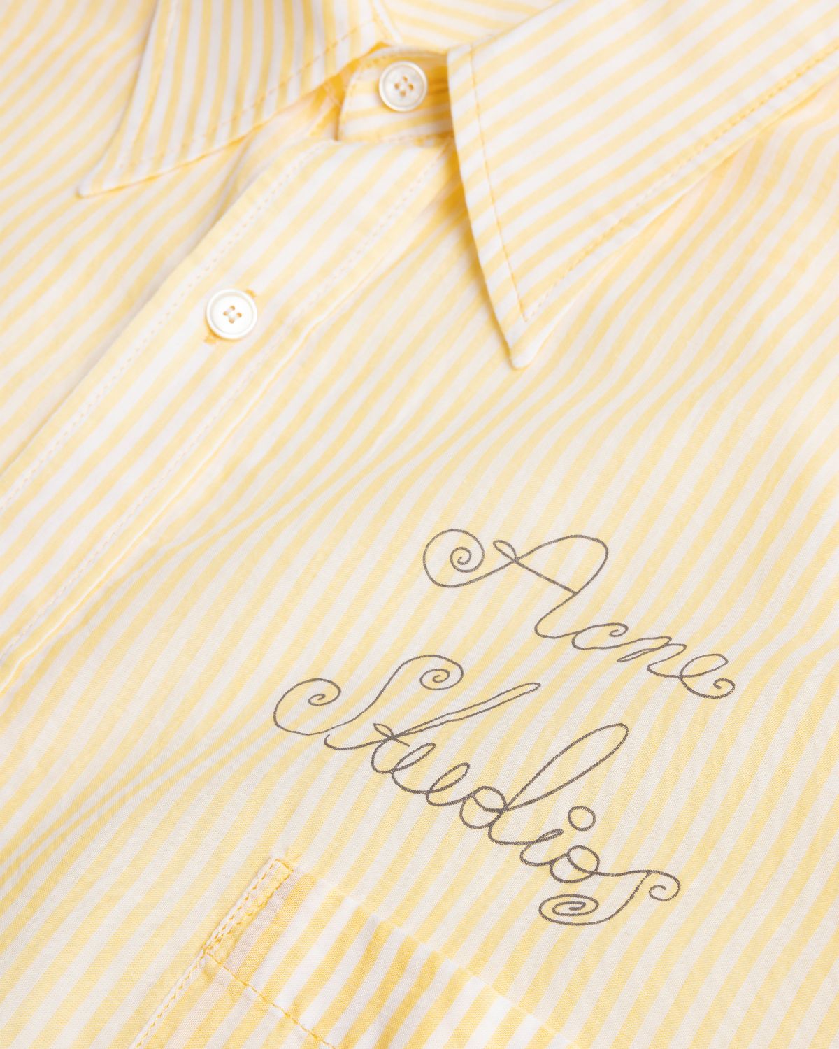 Acne Studios – Short Sleeve Button-Up Shirt Yellow - Shirts - Yellow - Image 6