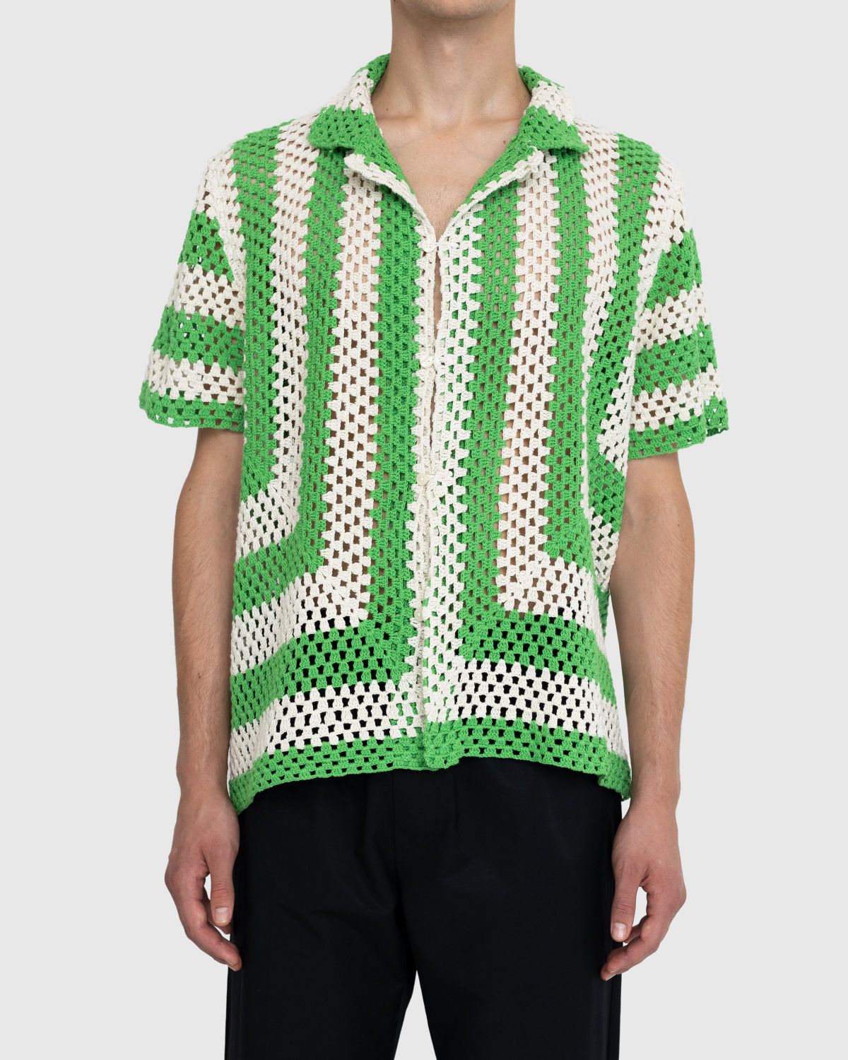 Bode – Crochet Shirt Green - Shirts - Green - Image 2