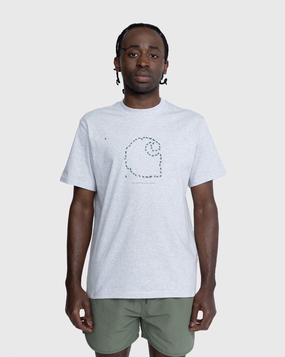 Carhartt WIP – Stomping Grounds T-Shirt Ash Heather/Dollar Green - Tops - Black - Image 2
