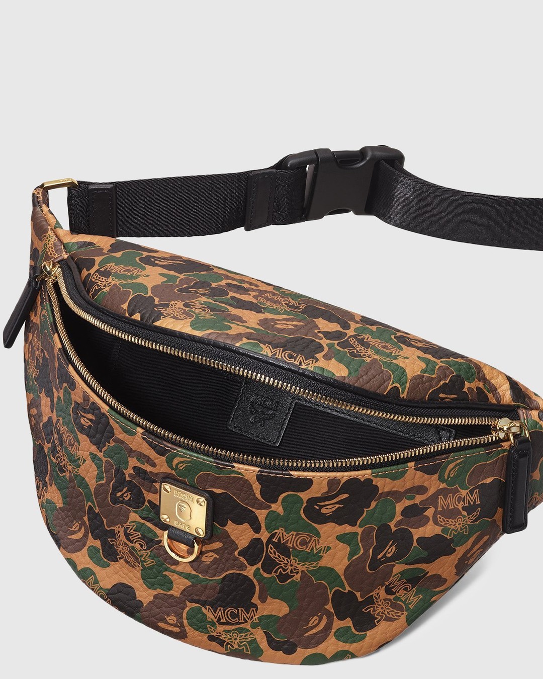 MCM x BAPE Belt Bag MED Kamo Khaki Highsnobiety Shop