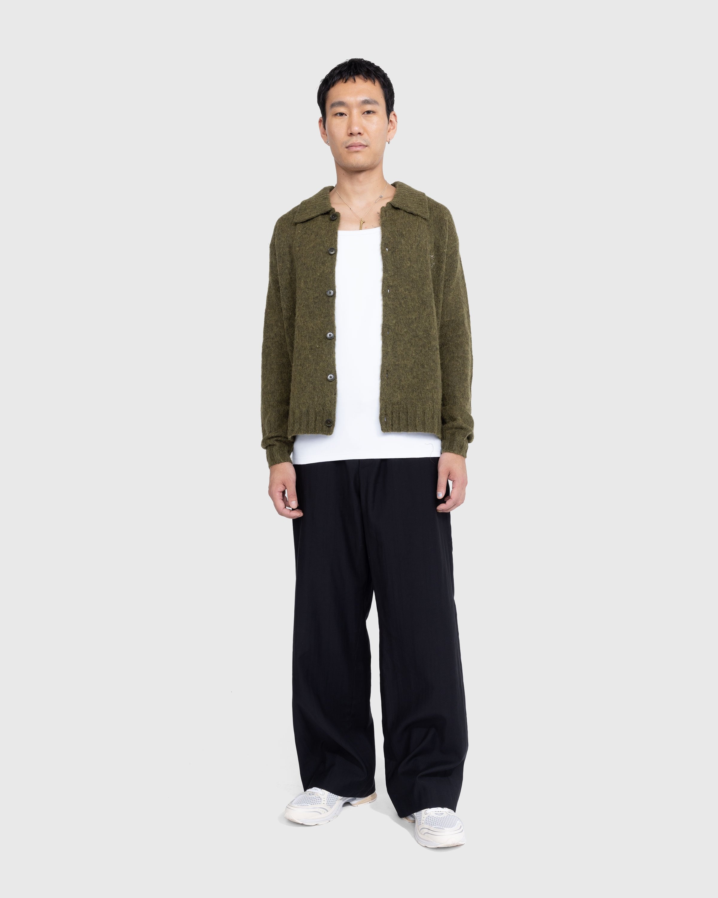 Acne Studios – Polo Wool Cardigan Dark Olive - Knitwear - Green - Image 3