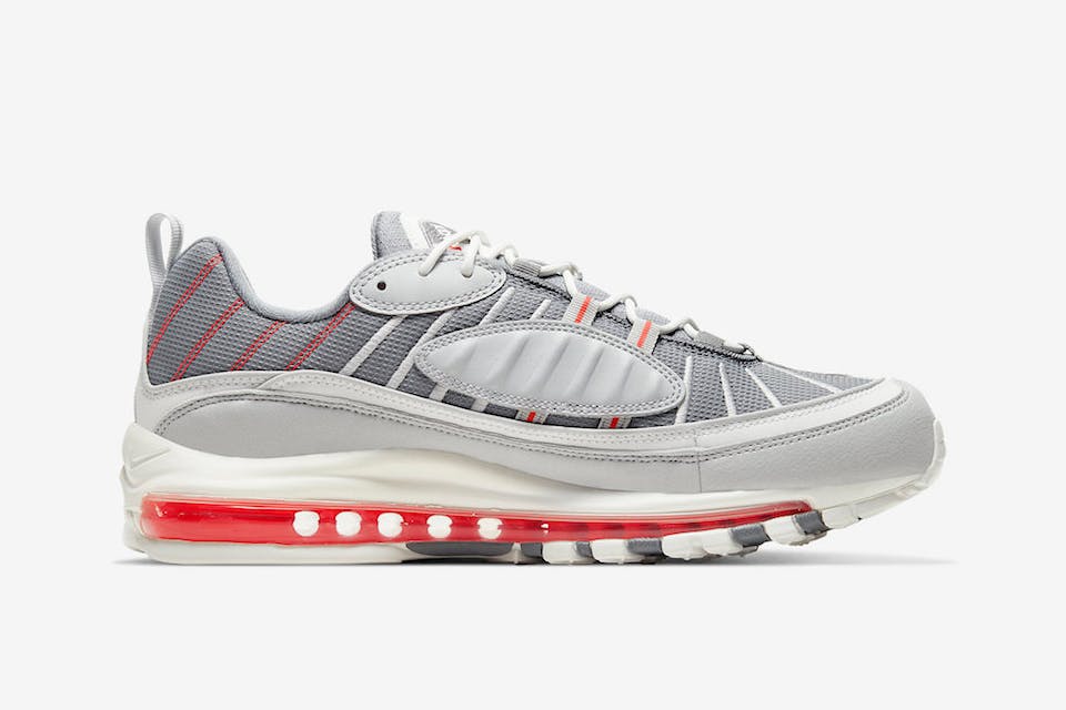 Nike Air Max 98 Grey, Sail, Habanero Red