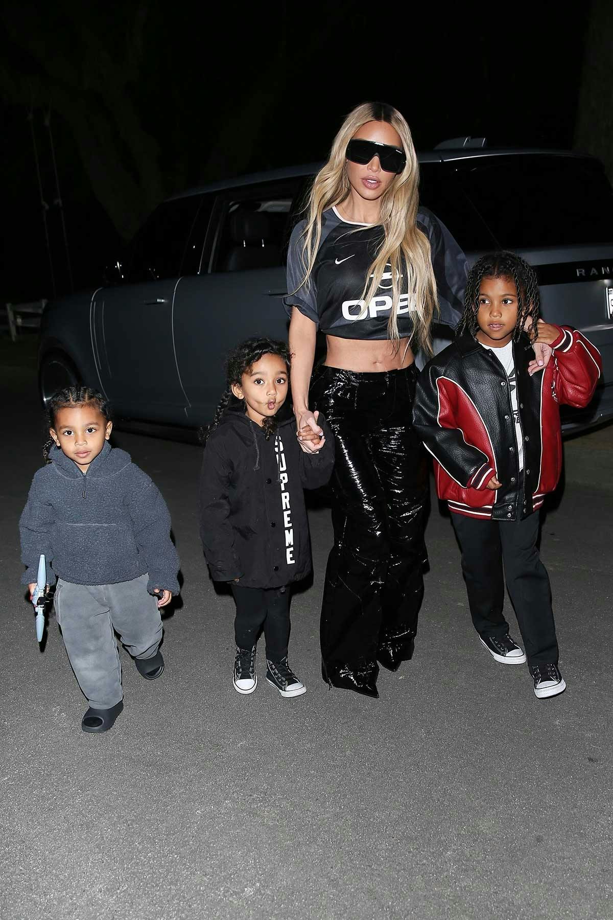 Kim Kardashian's Stylish Kids Dress in Retro Streetwear