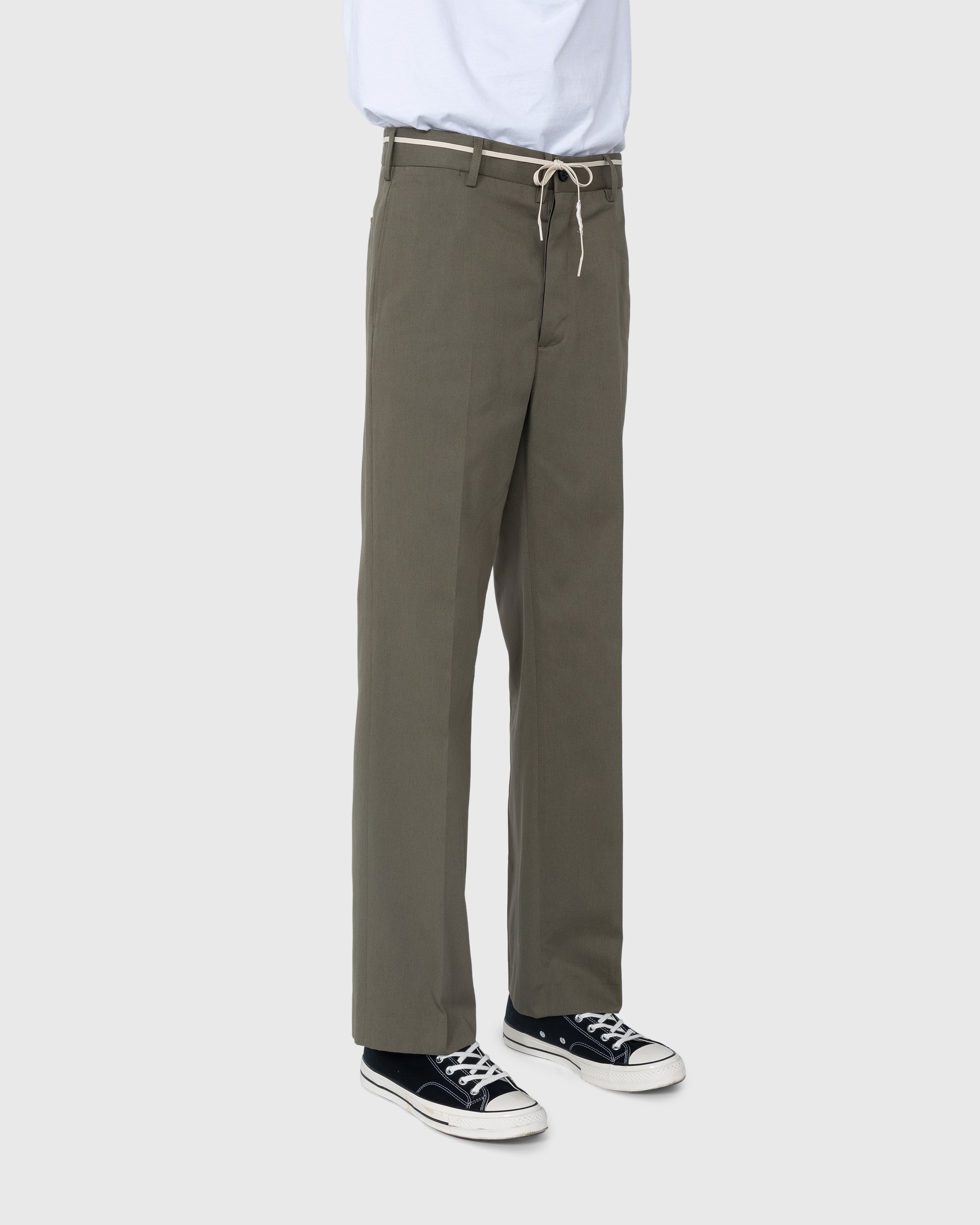 Marni – Gabardine Cotton Cropped Trousers Stone Green - Pants - Green - Image 2