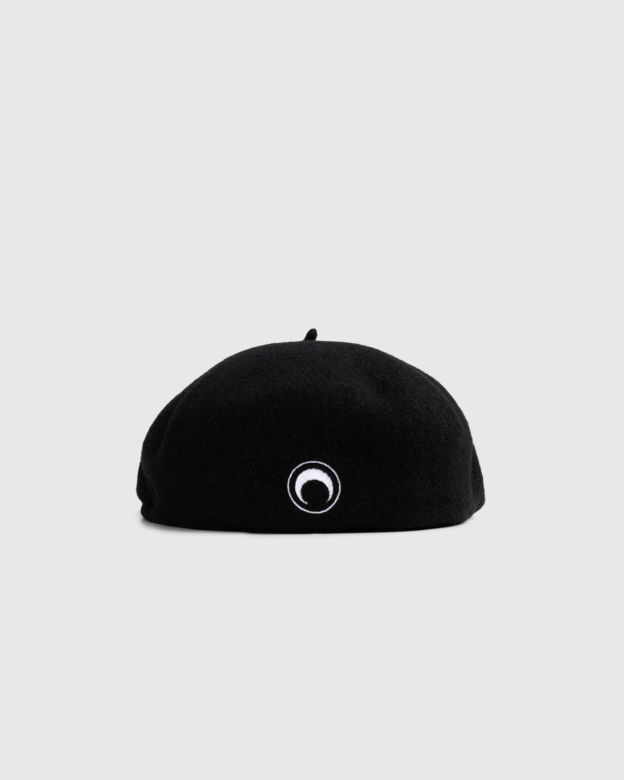 Marine Serre – Embroidered French Beret Black - Hats - Black - Image 2