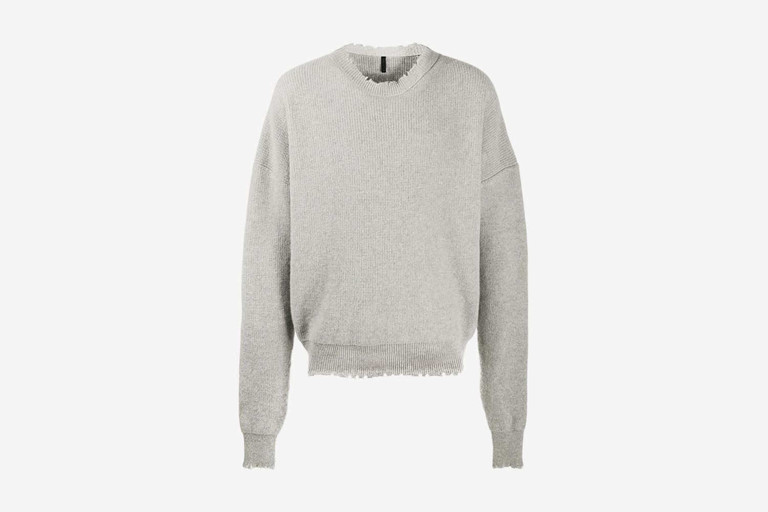Distressed-Edge Ribbed Jumper