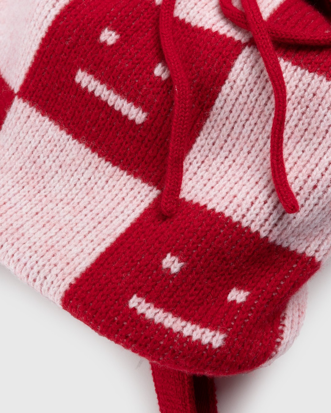 Acne Studios – Knit Face Backpack Deep Red/Faded Pink/Melange - Bags - Red - Image 4