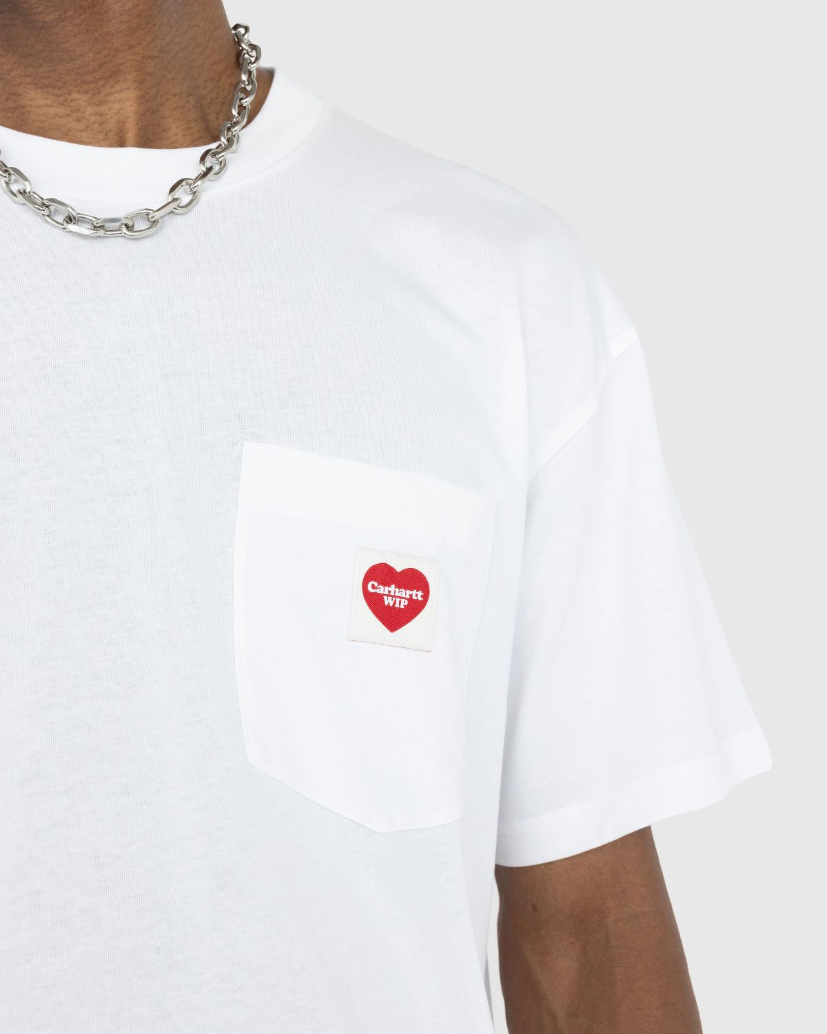 Carhartt WIP – Pocket Heart T-Shirt White - Tops - White - Image 4