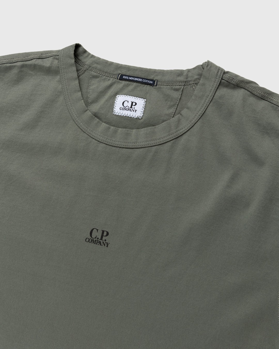 C.P. Company – Mercerized Light Jersey T-Shirt Light Thyme - T-Shirts - Yellow - Image 3