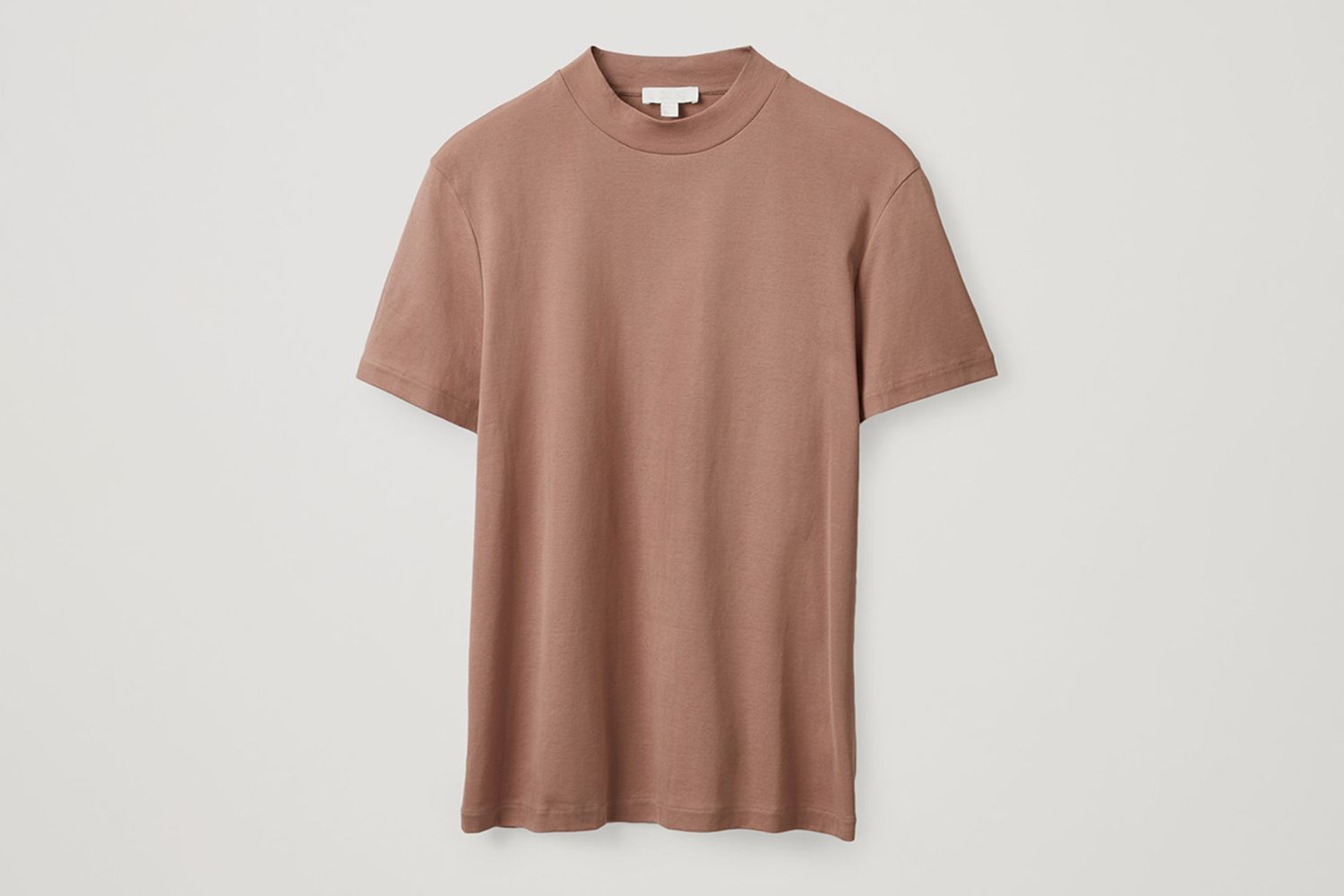 Mock-Neck Cotton T-Shirt