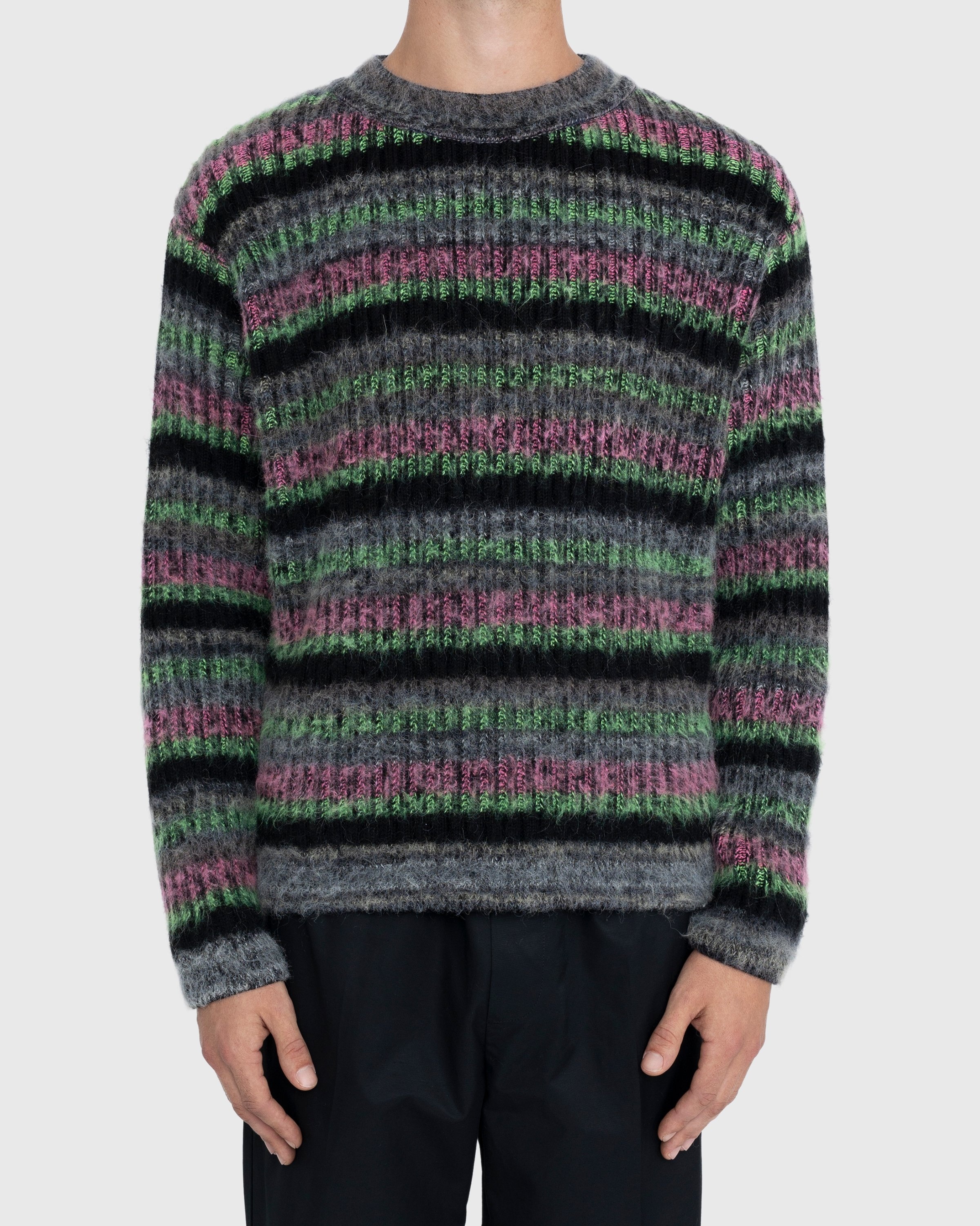 AGR – Fuzzy Mohair Crewneck Sweater Multi - Knitwear - Multi - Image 2