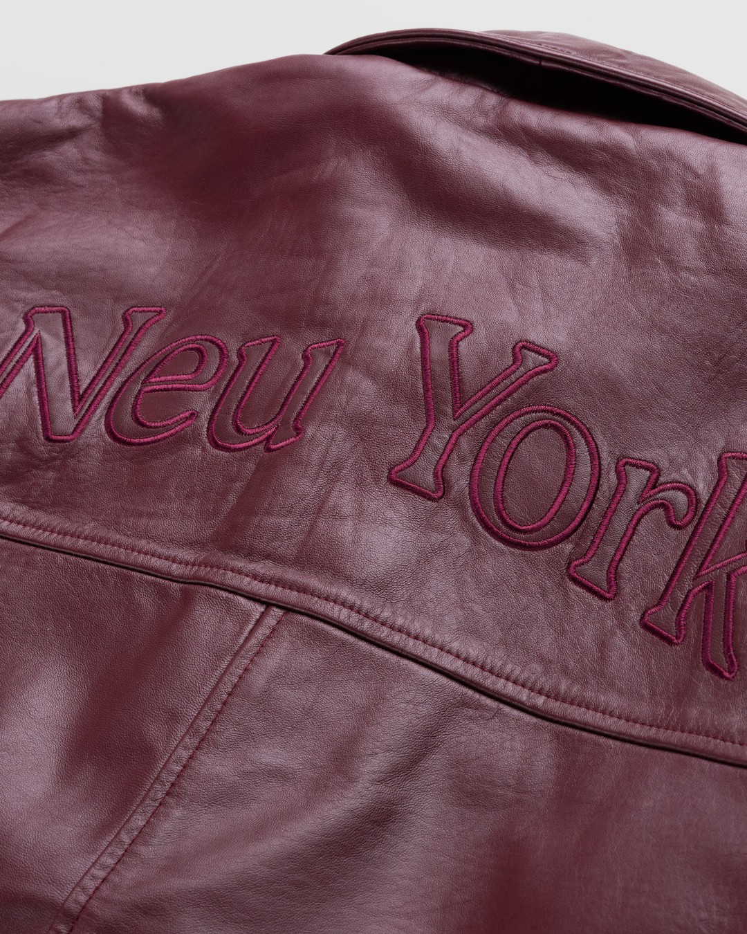 Highsnobiety – Neu York Leather Jacket Burgundy - Outerwear - Red - Image 7