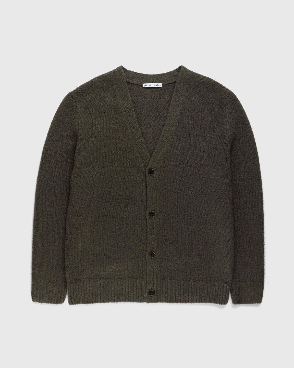 Acne Studios – Wool Blend V-Neck Cardigan Sweater Forest Green - Cardigans - Grey - Image 1