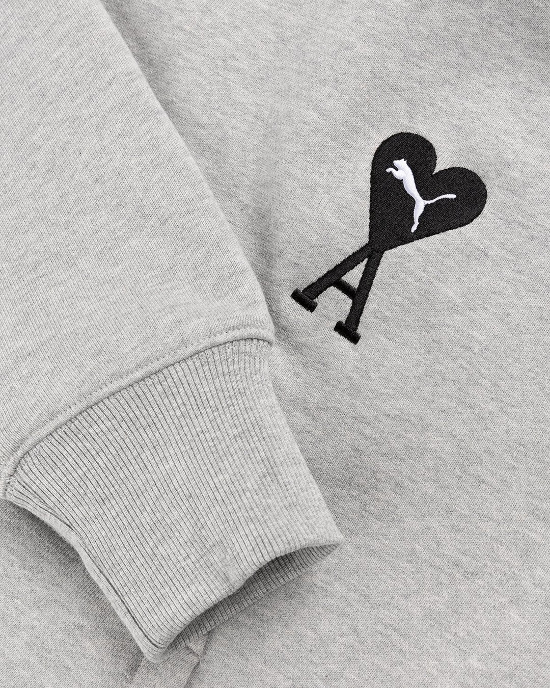 Puma x AMI – Logo Hoodie Light Heather Grey - Sweats - Grey - Image 6