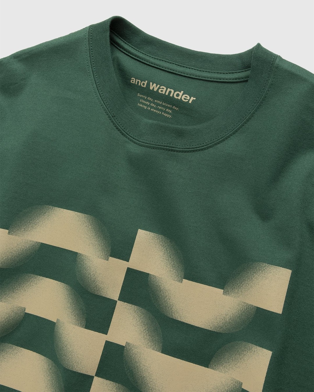 And Wander – Up Down Graphic LS Tee Green - Tops - Green - Image 4