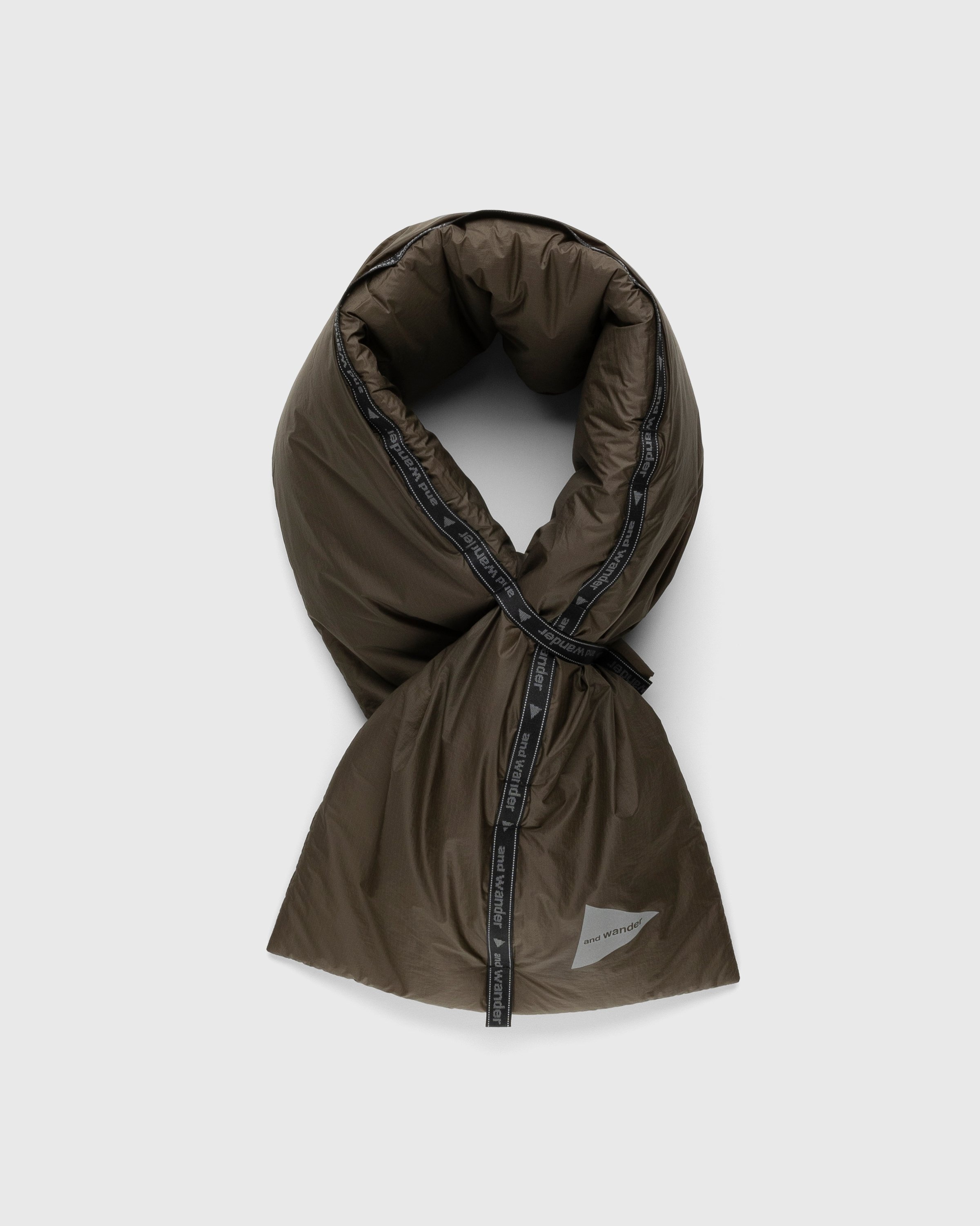 And Wander – Primaloft Rip Muffler Khaki - Scarves - Green - Image 3