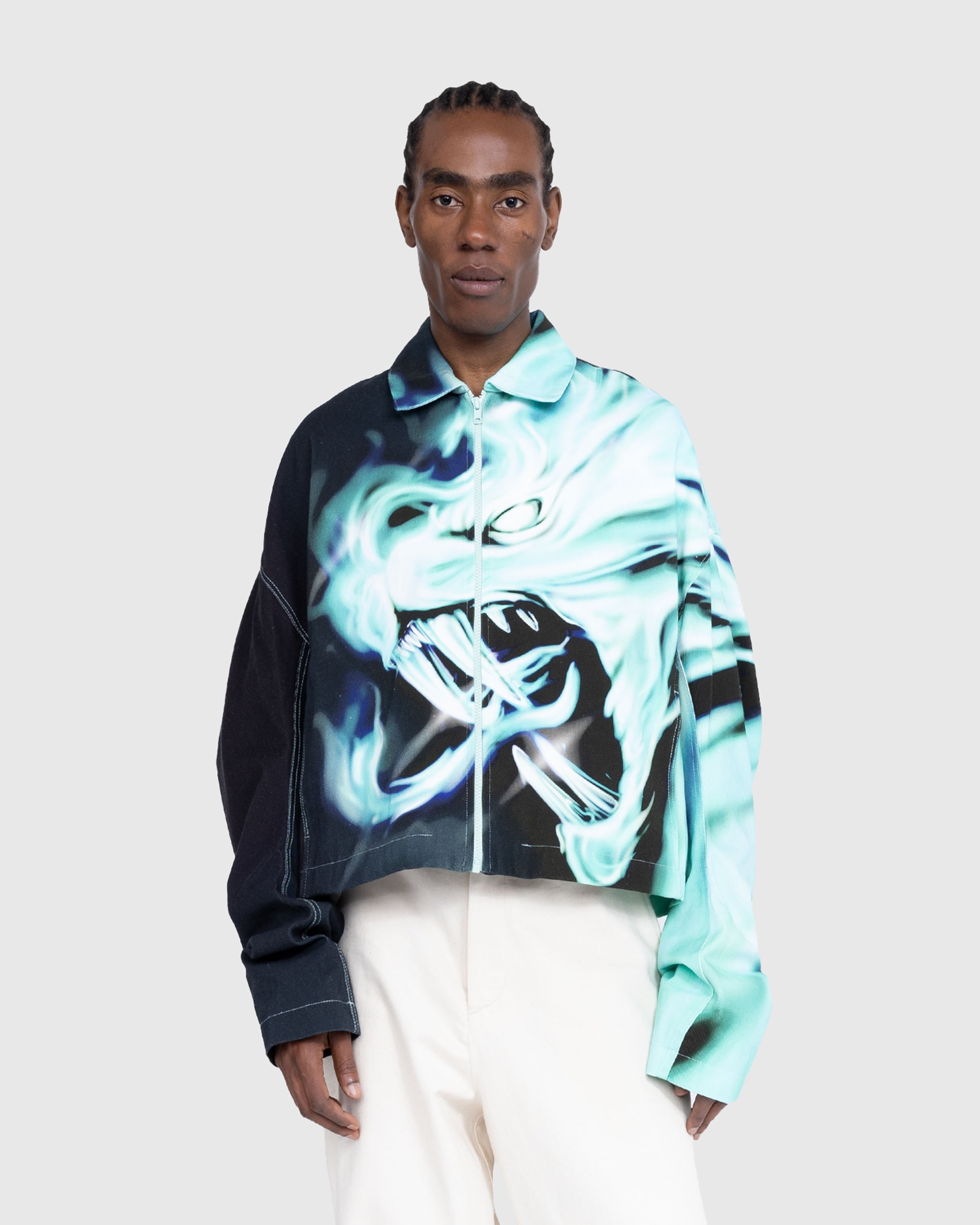 Gerrit Jacob – Printed Denim Jacket Mint - Outerwear - Green - Image 2